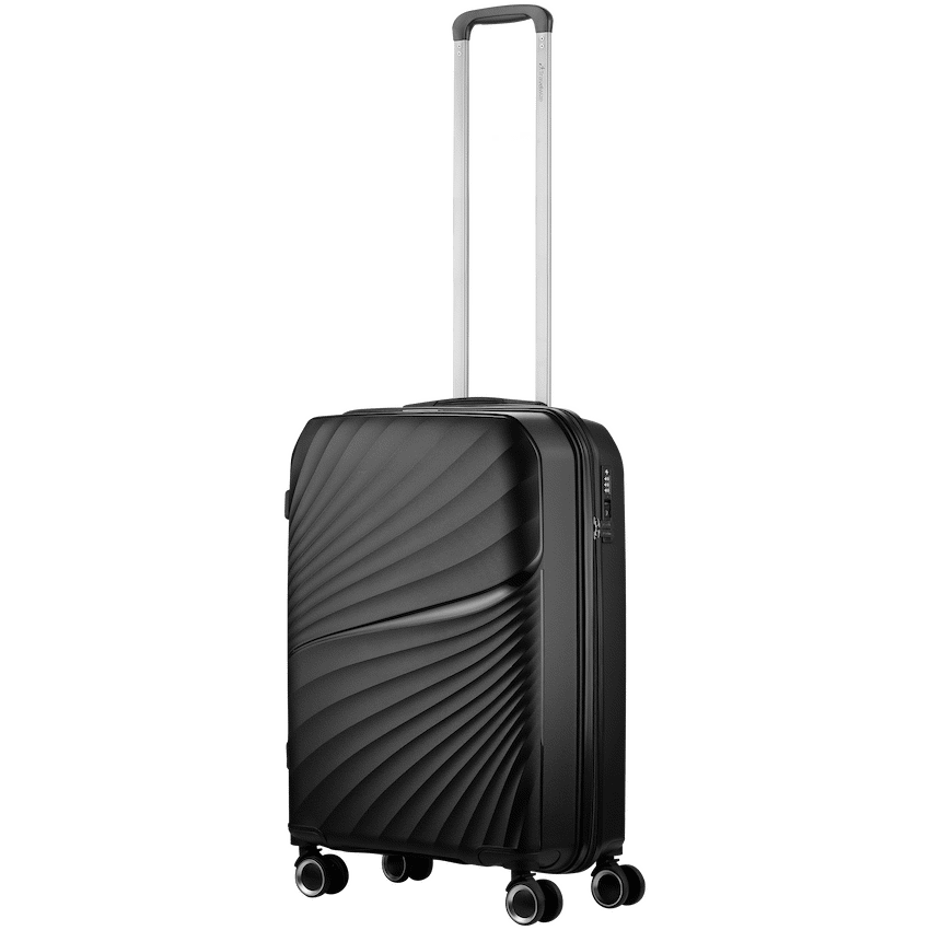 Travelwize Quartz PP 55cm 4-Wheel Spinner Luggage - Black