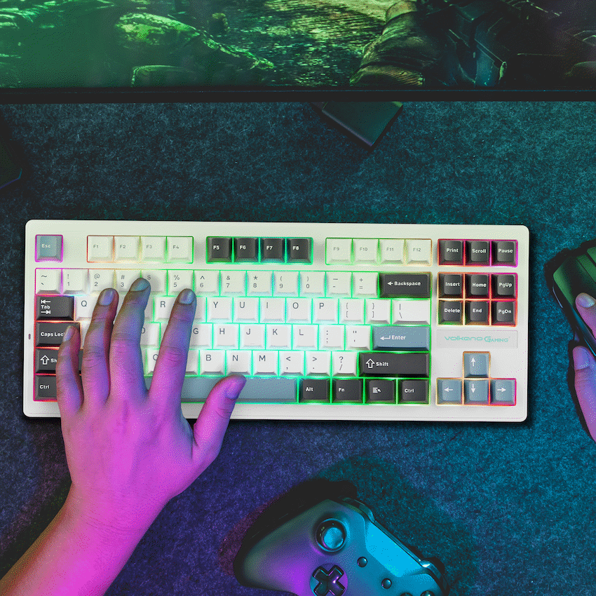 Volkano Gaming Obsidian X1 TKL Mechanical Tri-mode keyboard with Red switches - Image 5