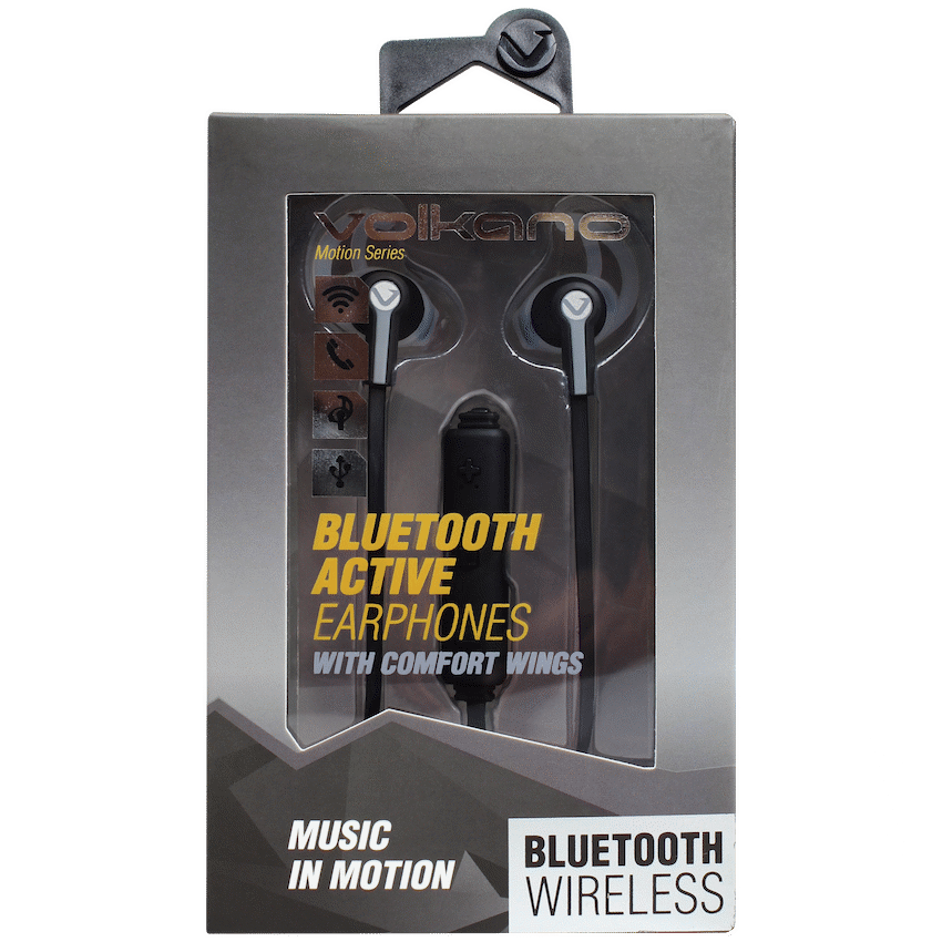 Volkano Motion Bluetooth Earphones - Black/Grey image 4