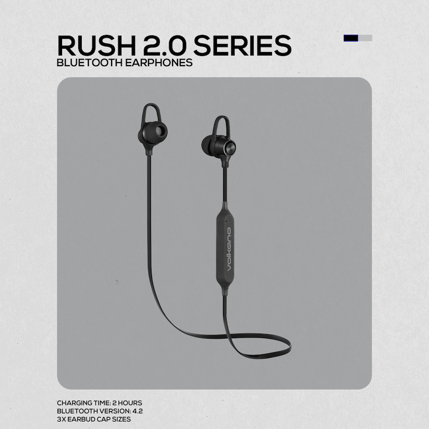 Volkano Rush 2.0 Bluetooth Earphones - Black image 4