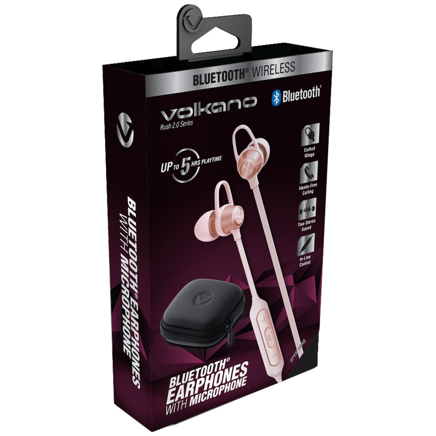 Volkano Rush 2.0 Bluetooth Earphones - Pink image 2