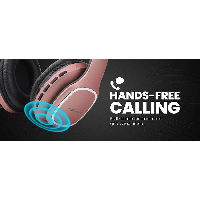 Volkano Phonic Series Bluetooth Full-Size Headphones - Rose Gold - Image 7