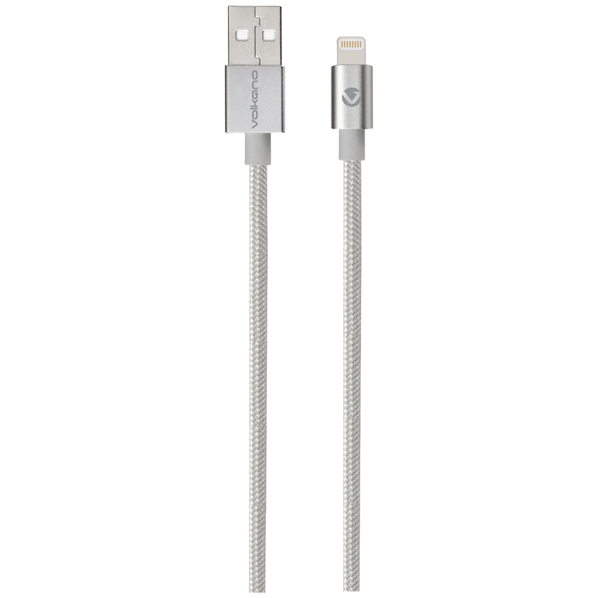 Volkano Strike Series 1.2m MFI Lightning Charge/Data Cable - Silver