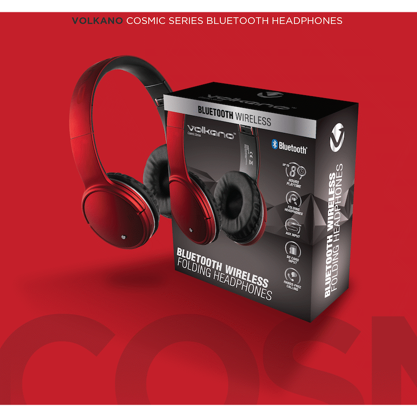 Volkano Cosmic Series Bluetooth Headphones - Red image 8