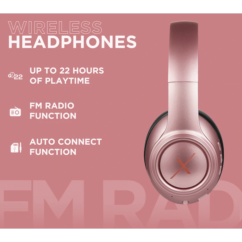 VolkanoX Quasar Series Bluetooth Headphones - Rose Gold image 5