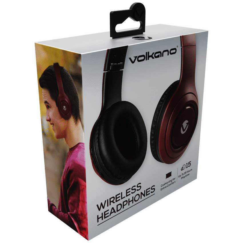 Volkano Firefly Series Bluetooth Headphones - Maroon image 4