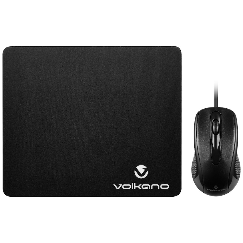Volkano Slick series wired USB mouse with mousepad combo