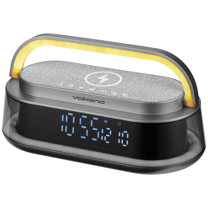 Volkano Awaken Series Alarm Clock with Wireless Charging and Speaker - Image 2