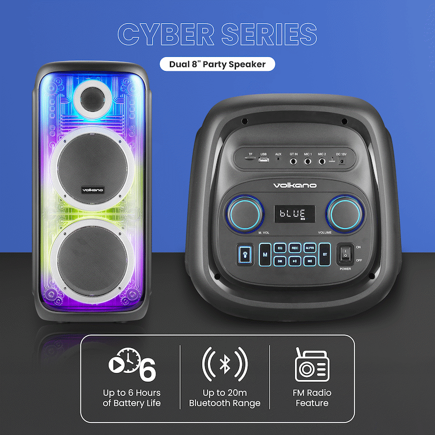 Volkano Cyber Series Dual 8" Party Speaker image 3