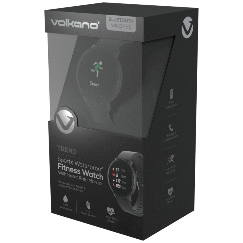 Volkano Active Tech Trend series Watch with heart rate monitor - Black - Image 3