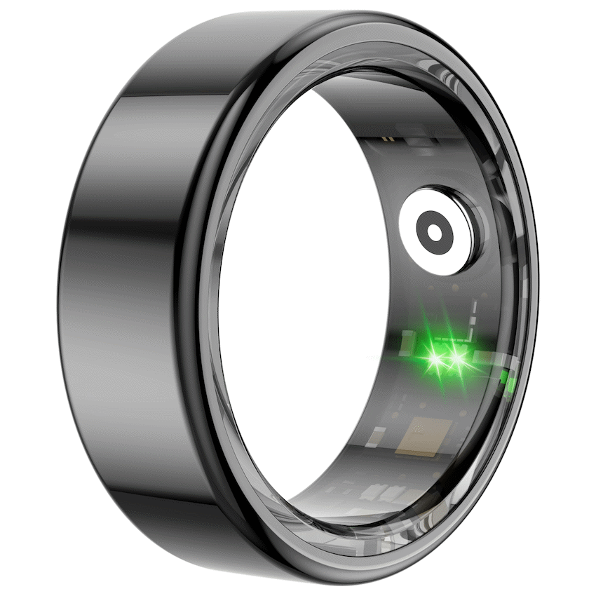 Volkano Ring Series Smart Ring with Charge Case - Black 18.1mm