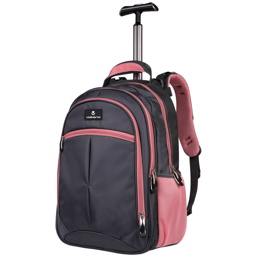 Volkano Orthopaedic Trolley Backpack 35l - Dark Grey/Pink - Image 7