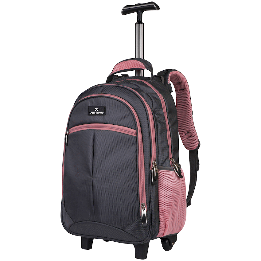 Volkano Orthopaedic Trolley Backpack 35l - Dark Grey/Pink - Image 9