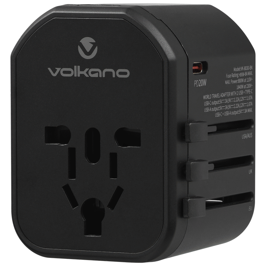 Volkano Worldwide Series Travel Adapter PD 25w + QC