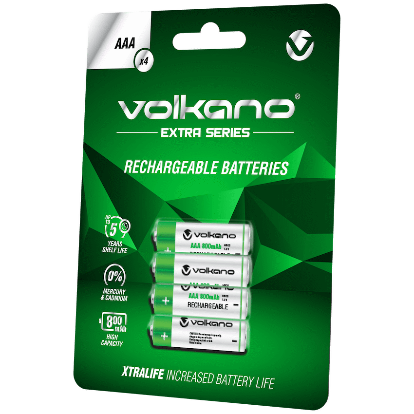 Volkano Extra Series AAA Rechargeable Batteries Pack of 4