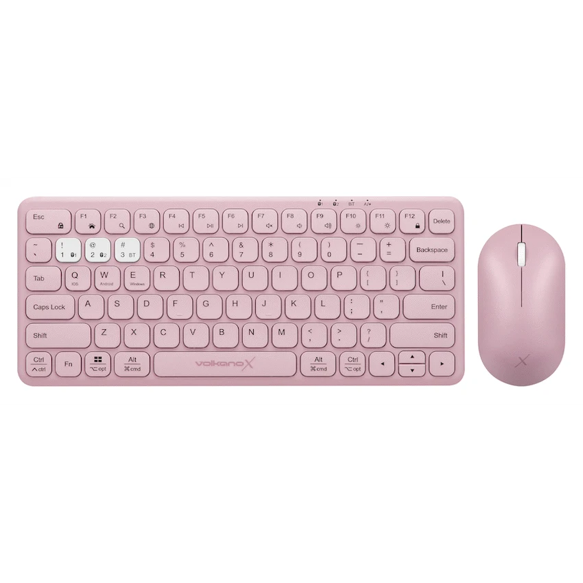 VolkanoX Blaze Bluetooth Wireless Keyboard and Mouse Combo - Rose