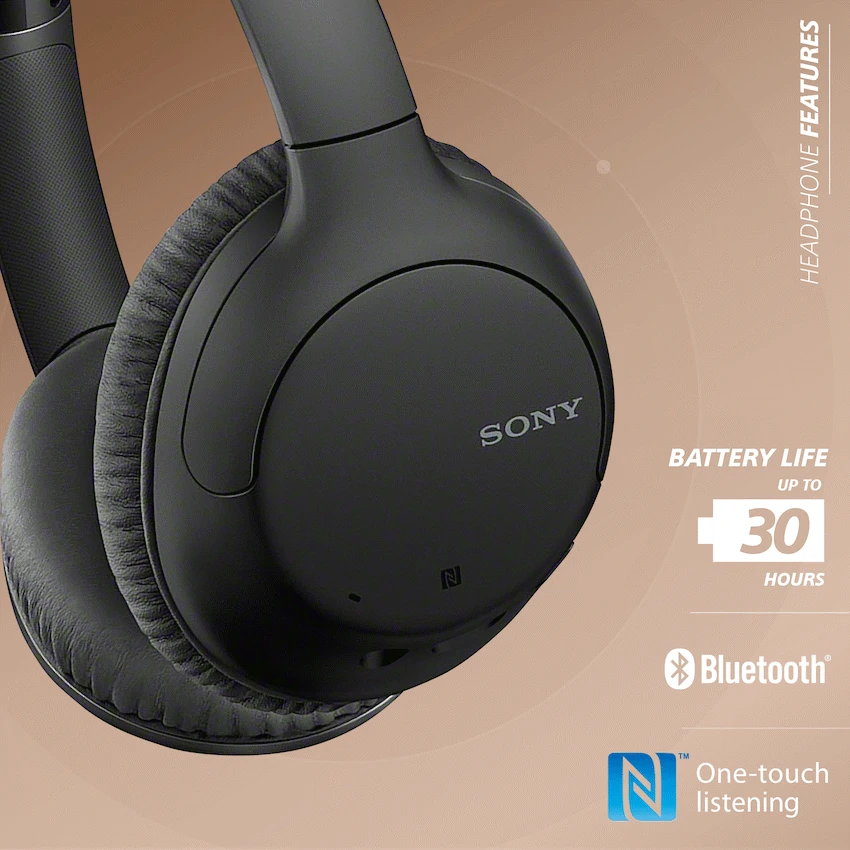 Sony WH-CH710 Noise Cancelling Over-Ear Headphones (Black) image 4