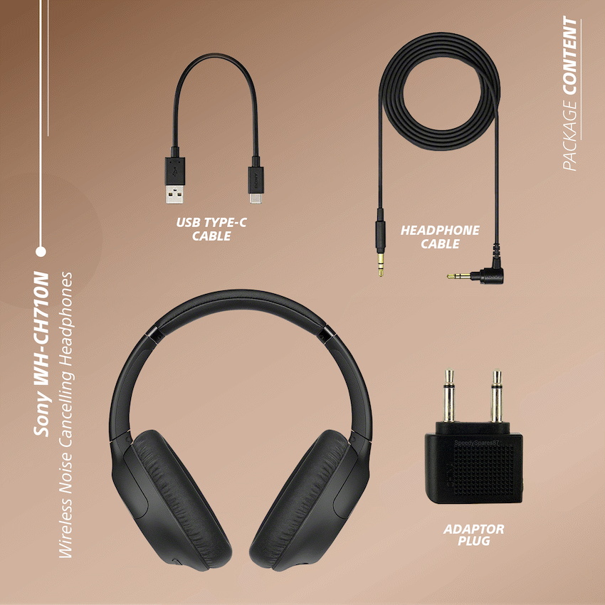 Sony WH-CH710 Noise Cancelling Over-Ear Headphones (Black) image 5